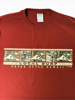 Local Surf Petro Style Hawaii Graphic T-Shirt Red Men’s Large L